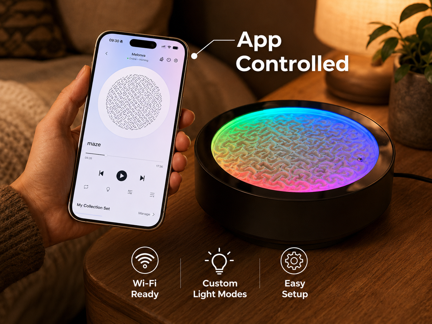 MELONVA app controlled kinetic sand art device